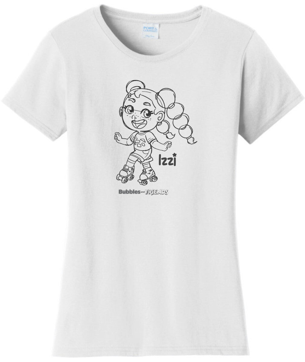 Bubbles and Friends - Happy Doodles Izzi Ladies T-Shirt