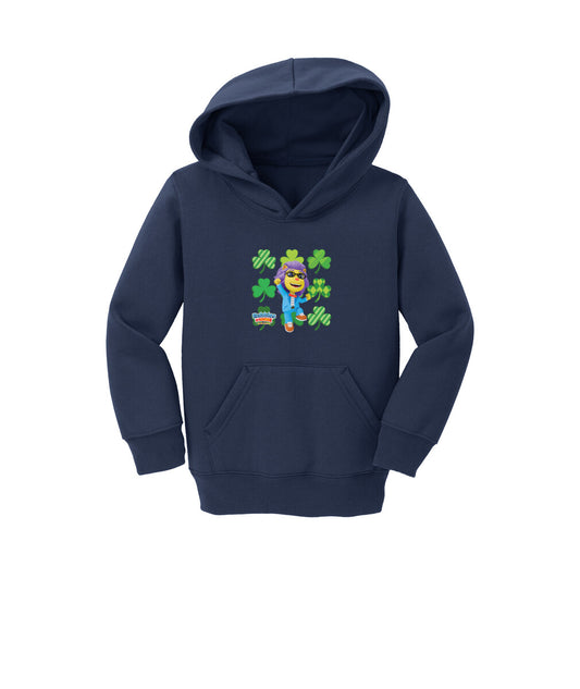 Bubbles & Friends St. Patrick's Day Lionstein Toddler Fleece Pullover Hoodie