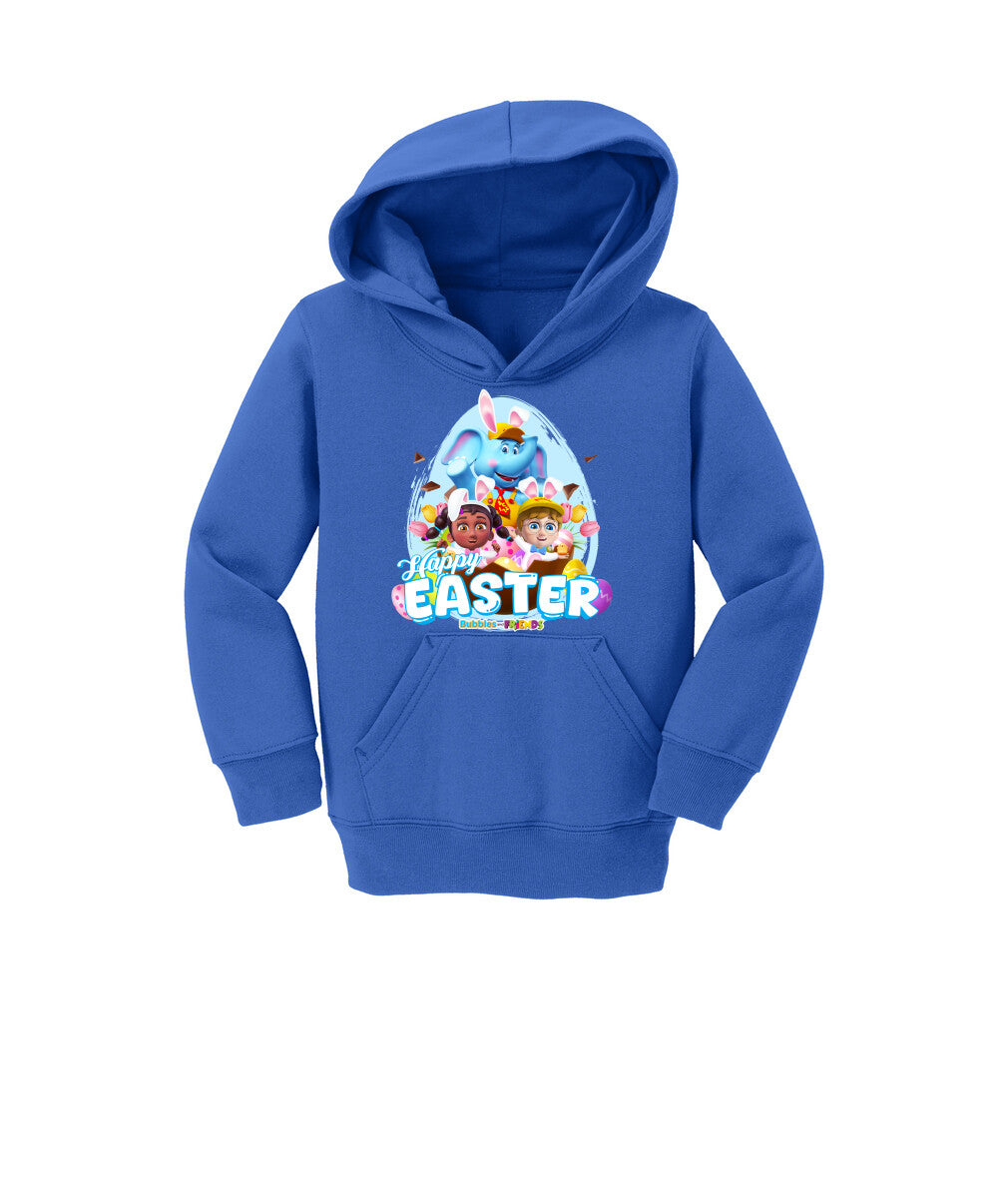 Bubbles & Friends Easter Toddler Fleece Pullover Hooded Sweatshirt