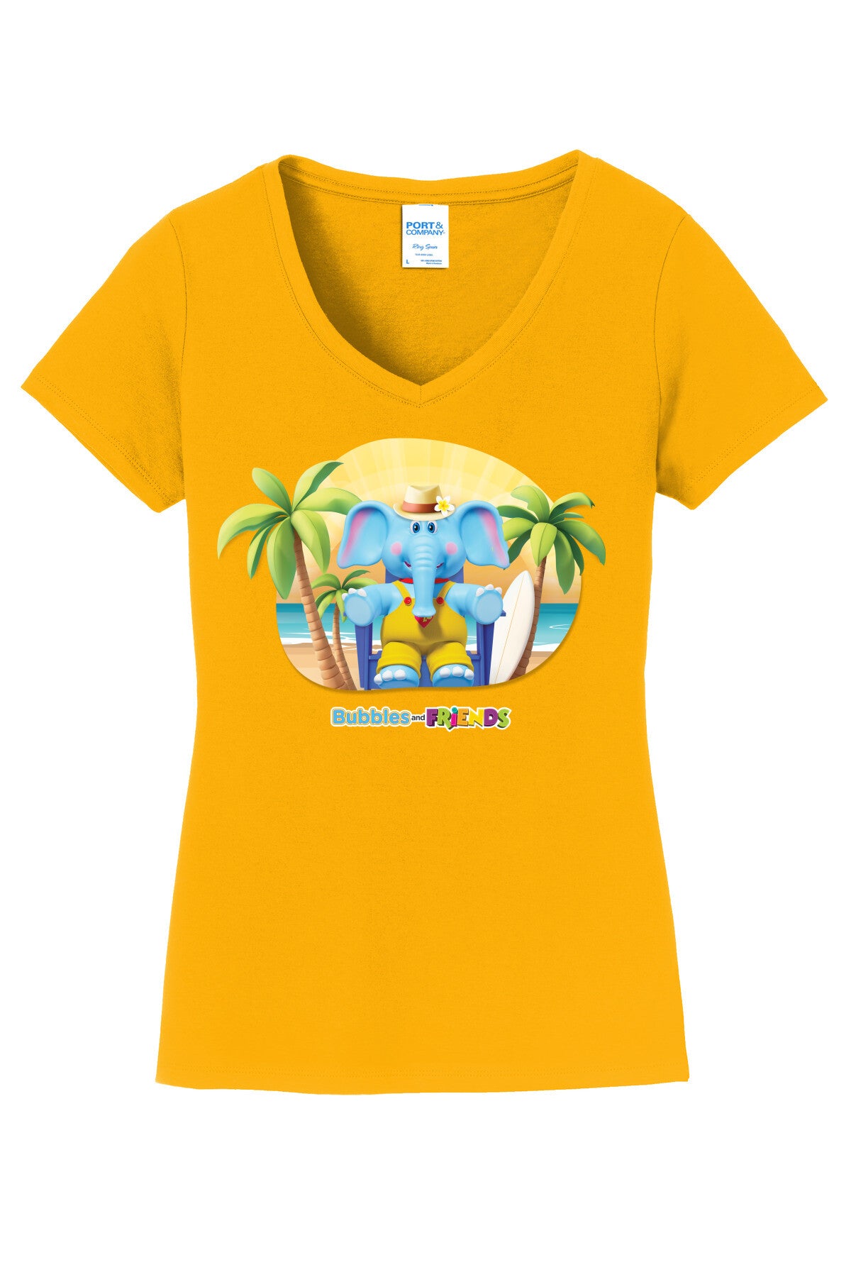 Bubbles & Friends Summer Beach Women's V-Neck Tee