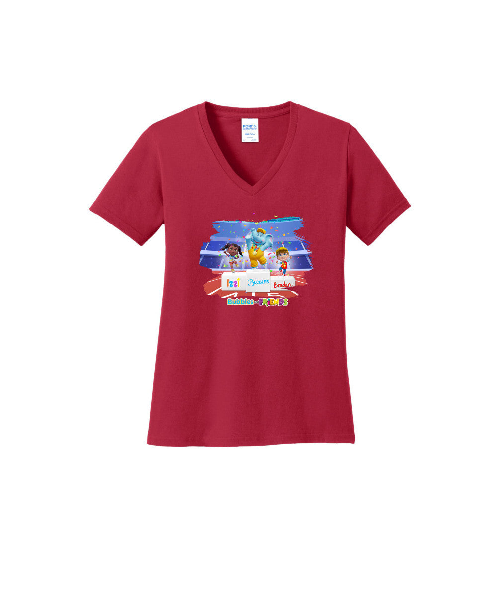 Bubbles and Friends - Summer Games Collection Team Medals Women V-Neck T-Shirt