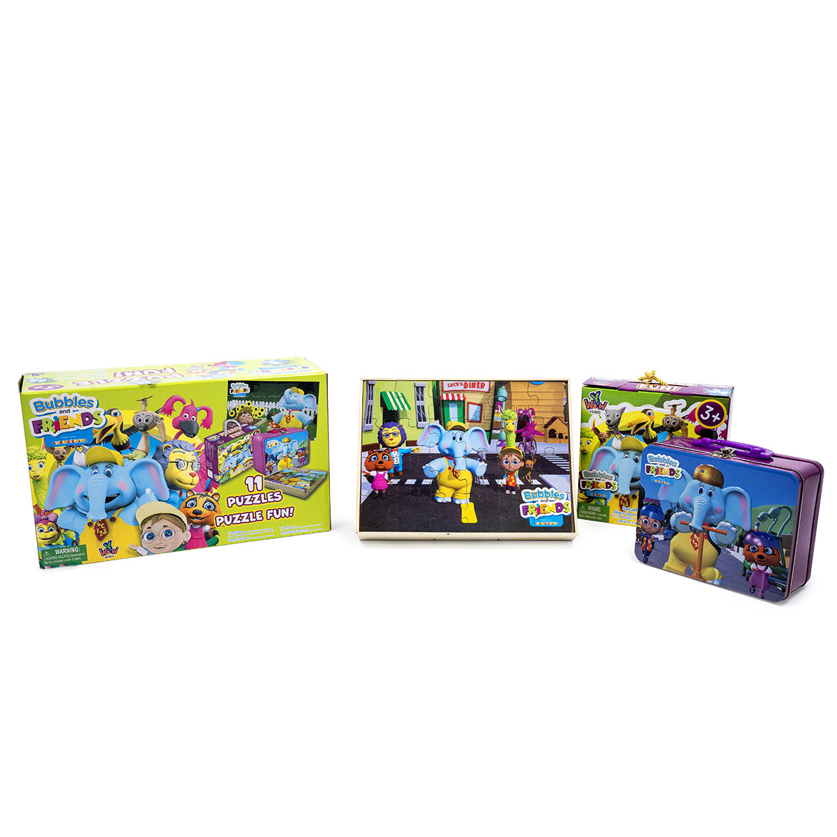 Bubbles and Friends 11 in 1 Puzzles giftbox w Tin