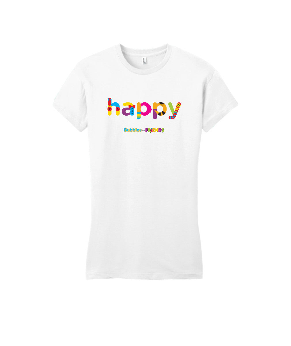 Bubbles and Friends - Happy Womens Fitted T-Shirt