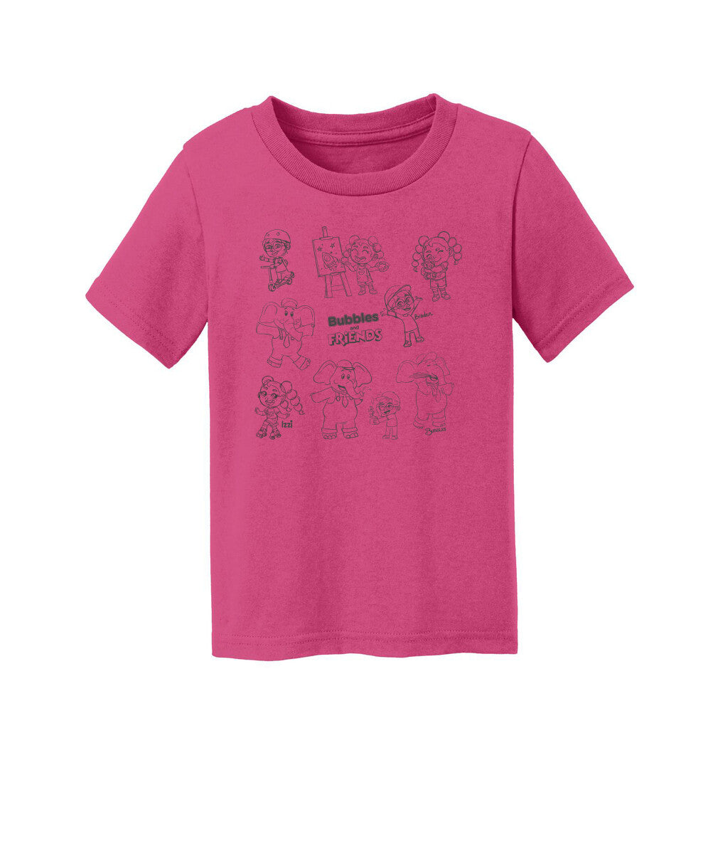 Bubbles and Friends - Happy Doodles Team Toddler T-Shirt