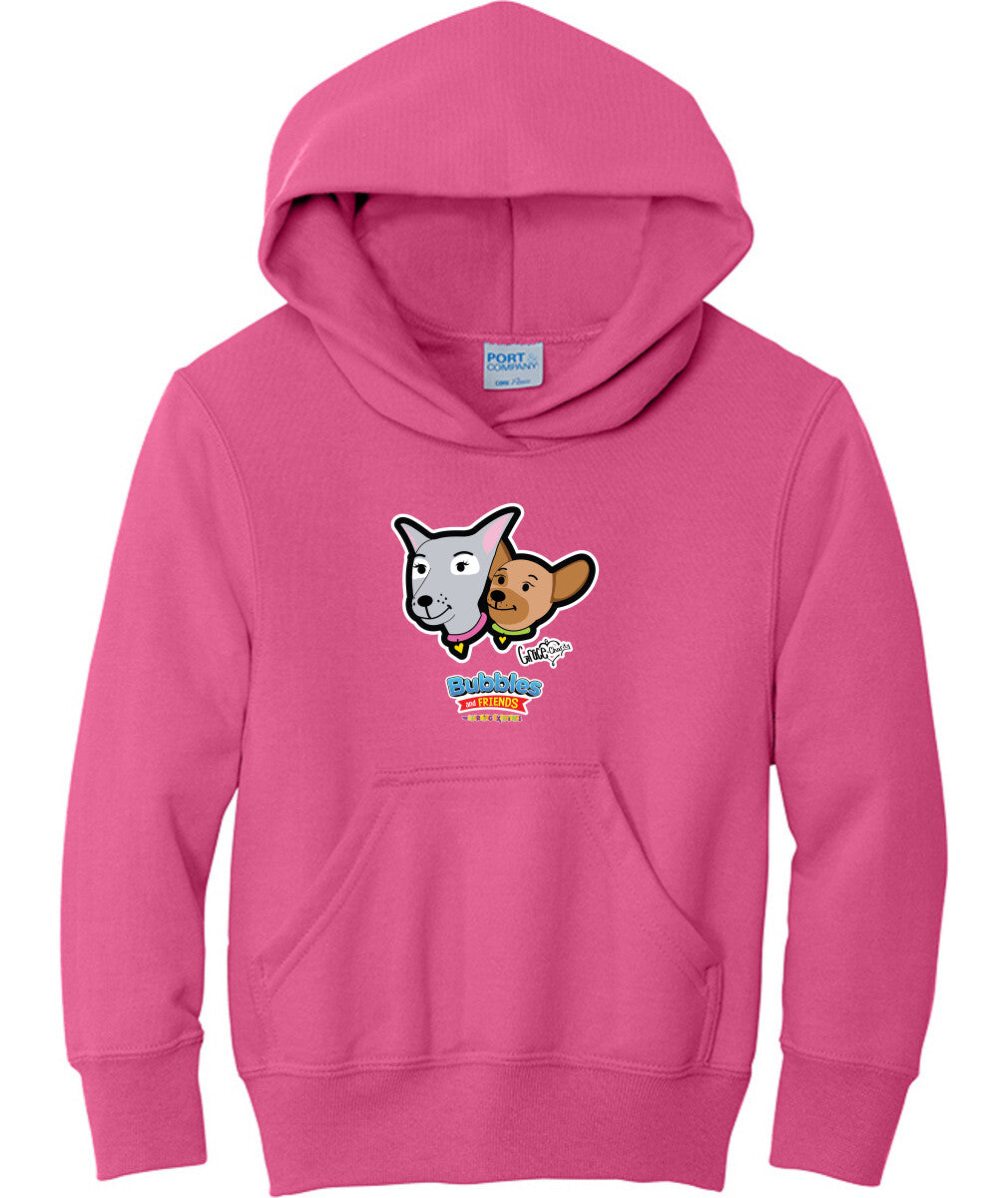 Bubbles & Friends- Friends from Happyville ' Grace & Charity' Children's  Fleece Pullover Hooded Sweatshirt