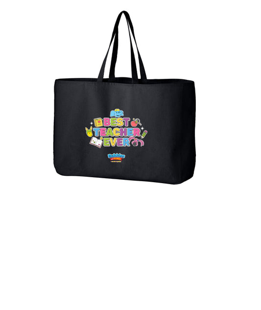 Bubbles & Friends Best Teacher Ever Jumbo Canvas Tote Bag