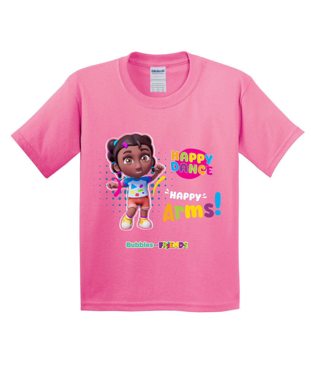 Bubbles and Friends – Happy Dance Collection Happy Arms Children T-Shirt