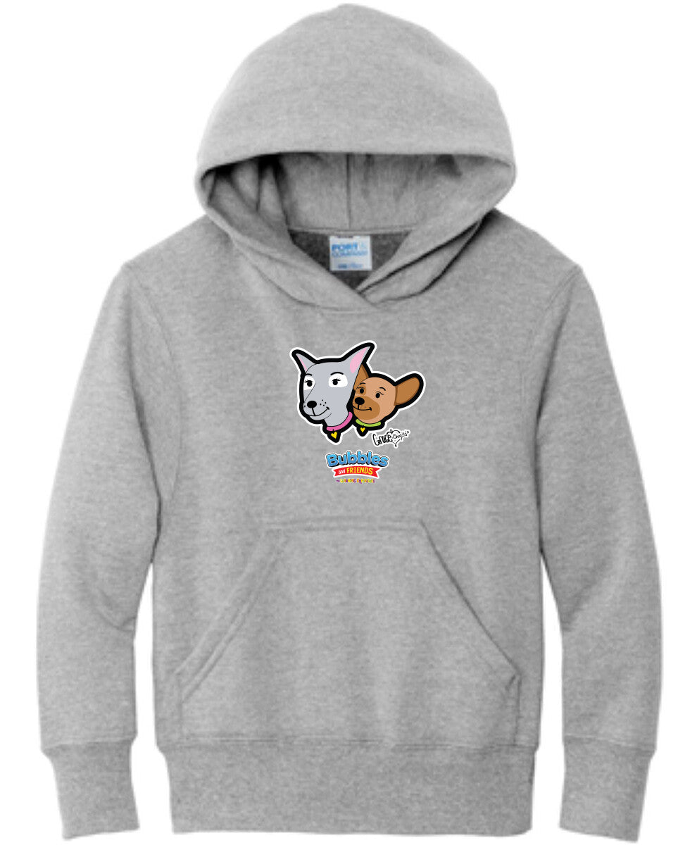 Bubbles & Friends- Friends from Happyville ' Grace & Charity' Children's  Fleece Pullover Hooded Sweatshirt