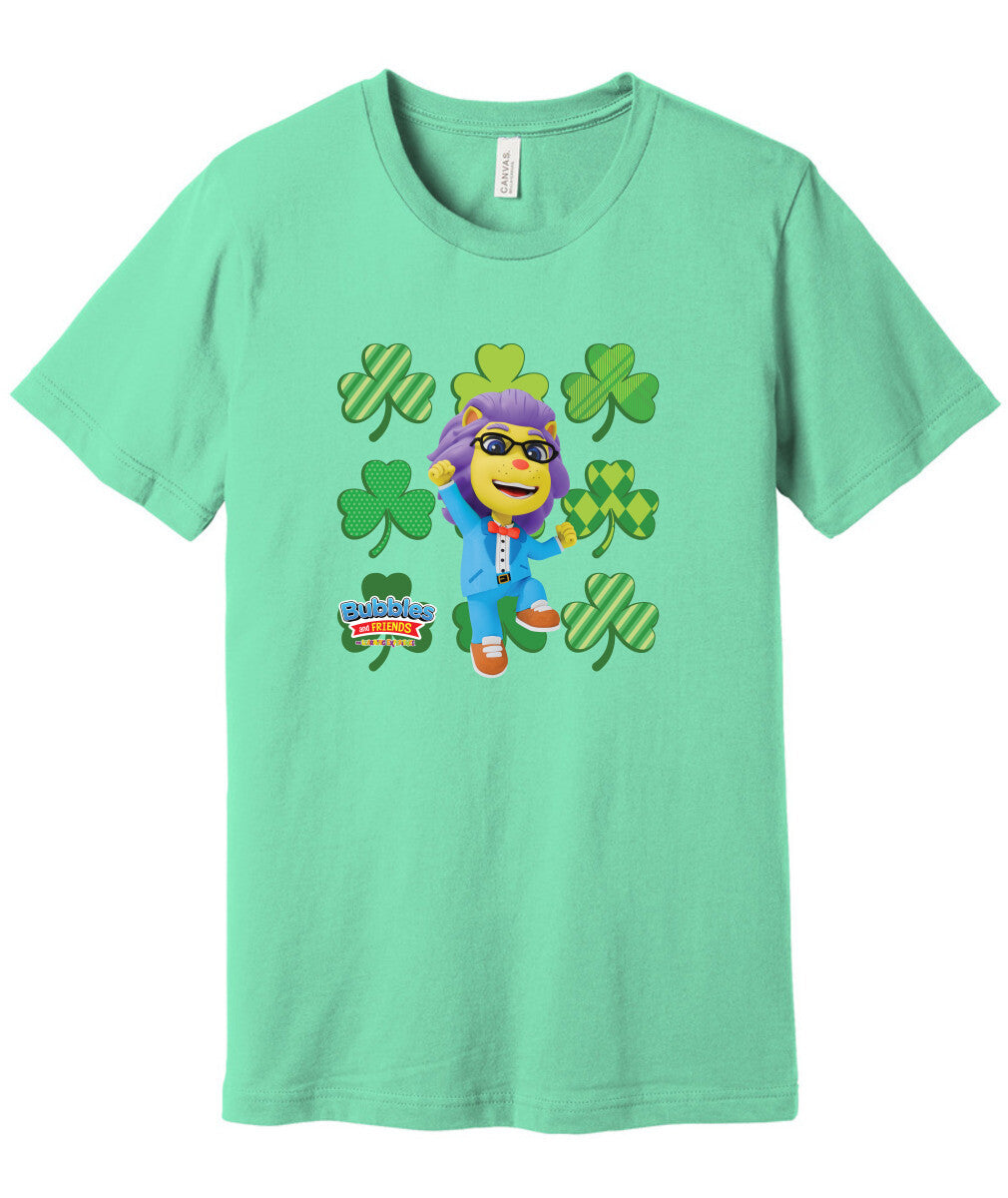 Bubbles & Friends St. Patrick's Day Lionstein Unisex  Short Sleeve Tee