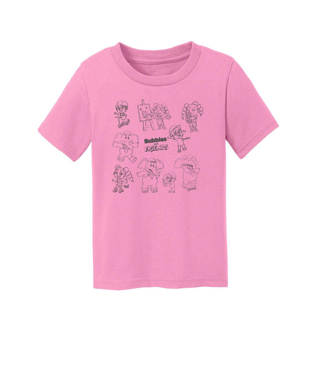 Bubbles and Friends - Happy Doodles Team Toddler T-Shirt