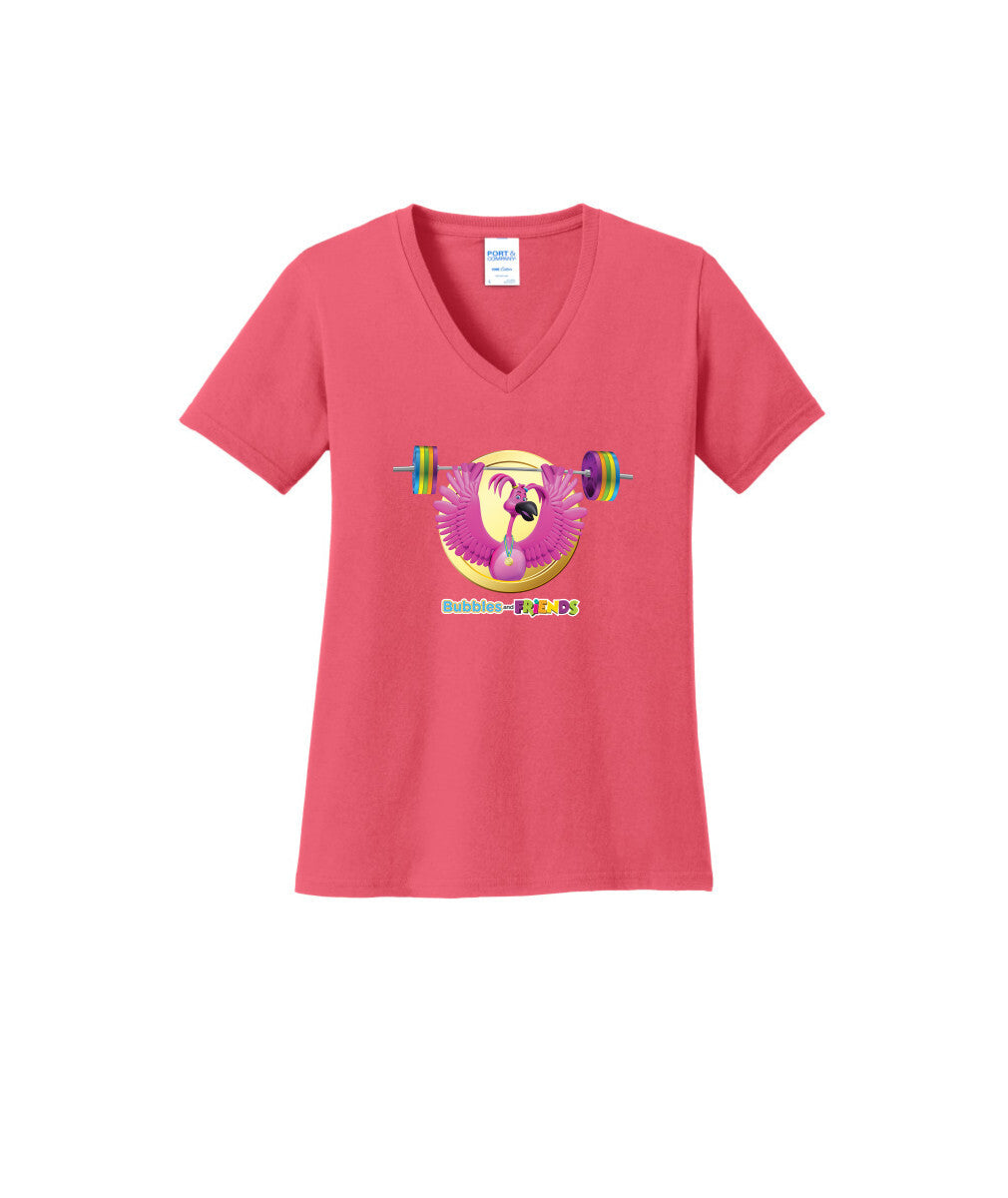 Bubbles and Friends - Summer Games Collection Flexi Weights Women V-Neck T-Shirt