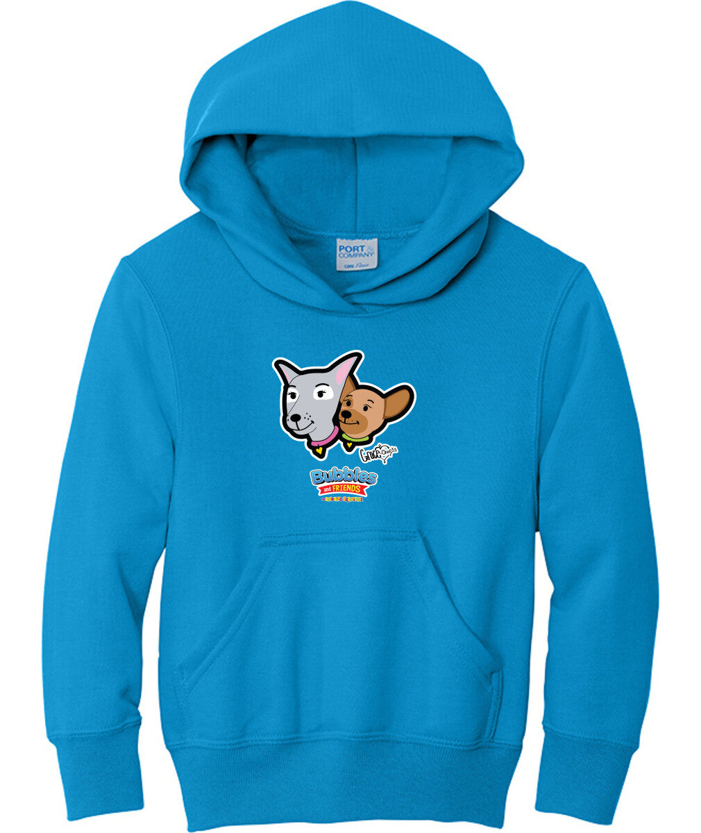 Bubbles & Friends- Friends from Happyville ' Grace & Charity' Children's  Fleece Pullover Hooded Sweatshirt