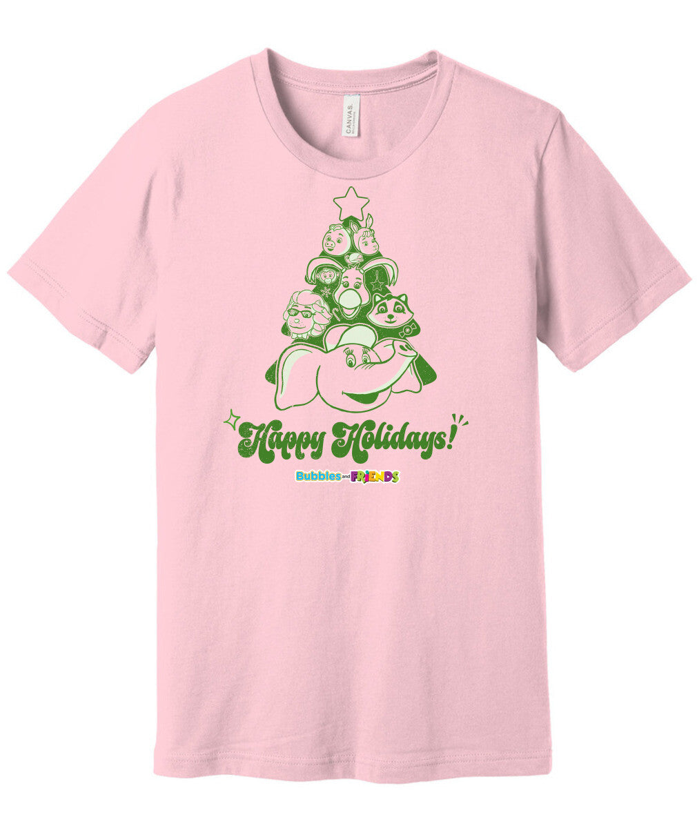 Bubbles & Friends Holiday Adult T-Shirt- Christmas Tree