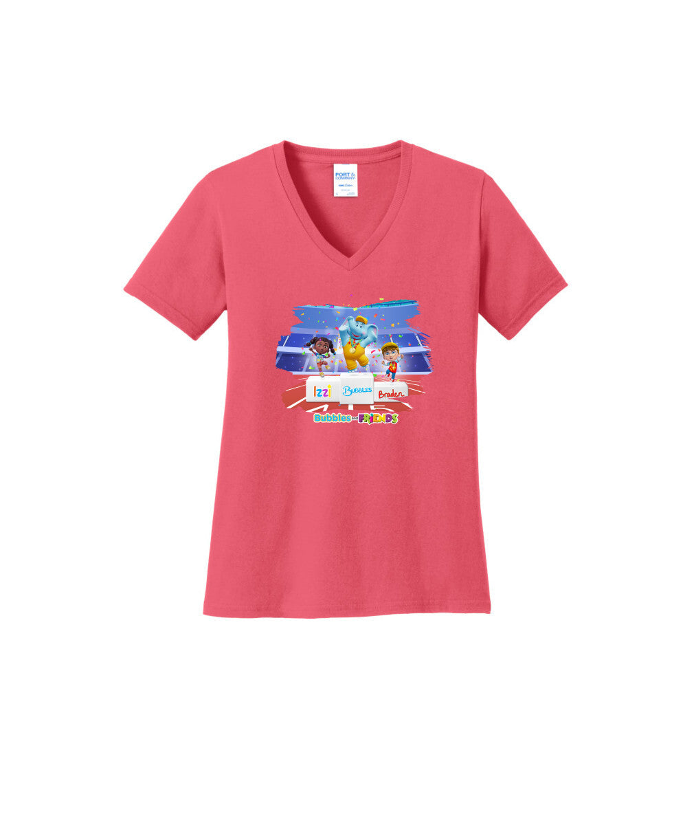 Bubbles and Friends - Summer Games Collection Team Medals Women V-Neck T-Shirt