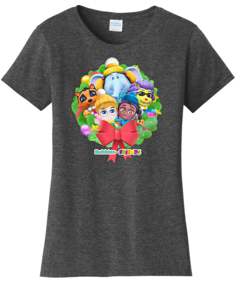 Bubbles & Friends Holiday T-Shirt- All Friends Womens Shirt