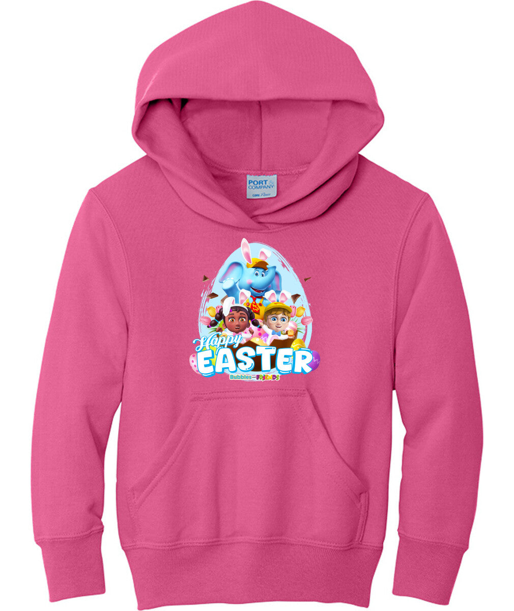 Bubbles & Friends Easter Children Fleece Pullover Hooded Sweatshirt