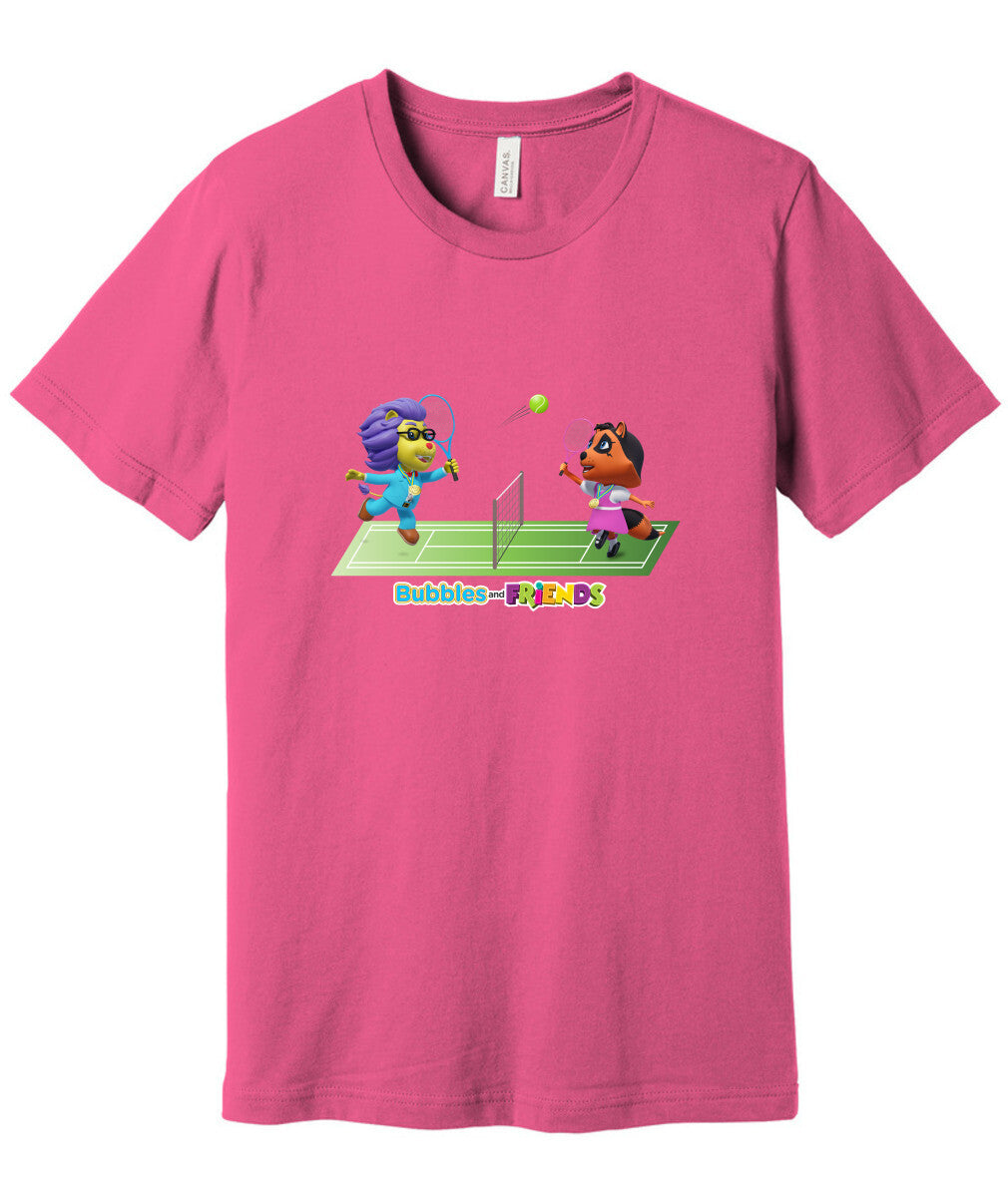 Bubbles and Friends - Summer Games Collection Tennis Match Adult T-Shirt