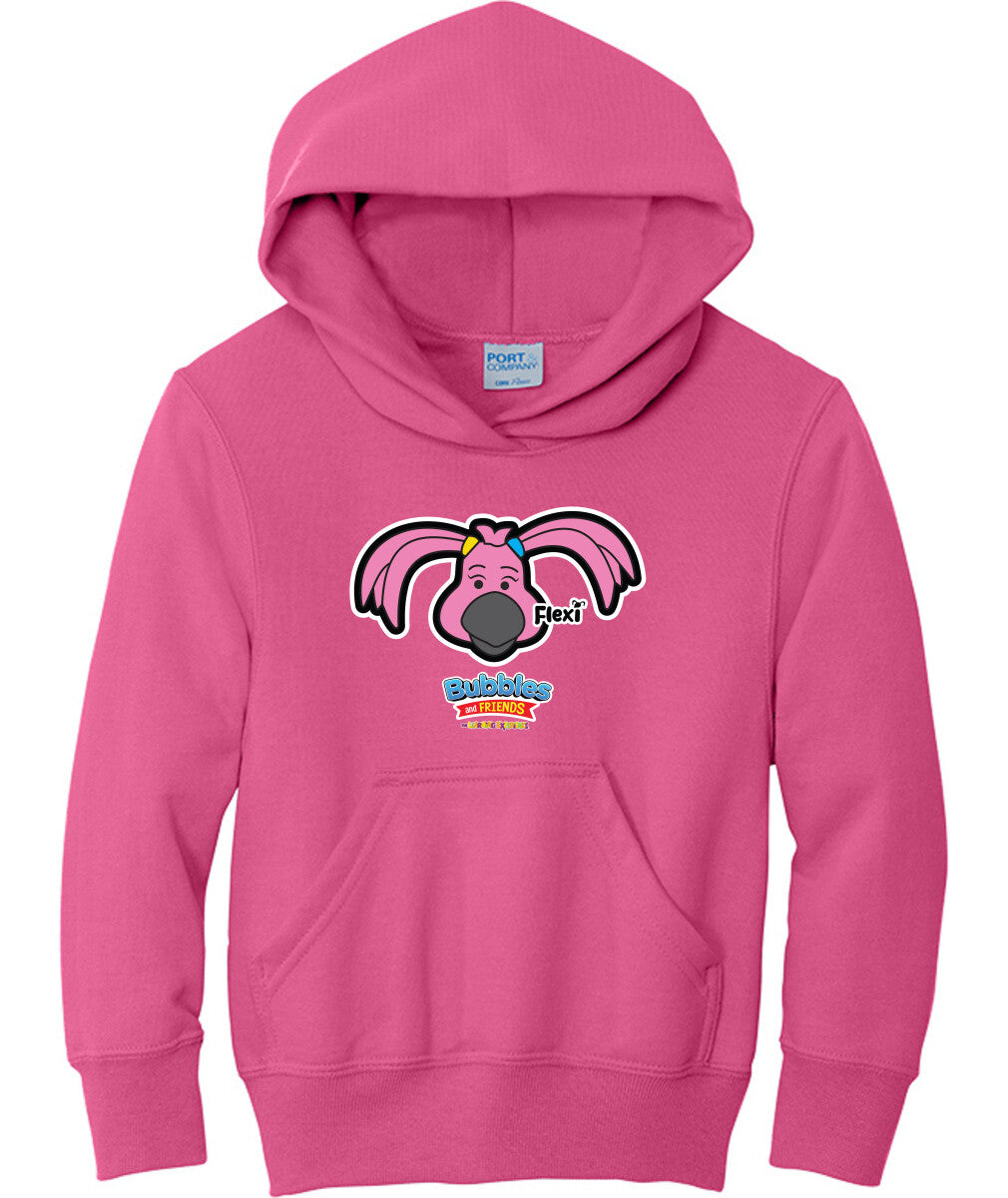 Bubbles & Friends- Friends from Happyville 'Flexi' Children's Fleece Pullover Hooded Sweatshirt