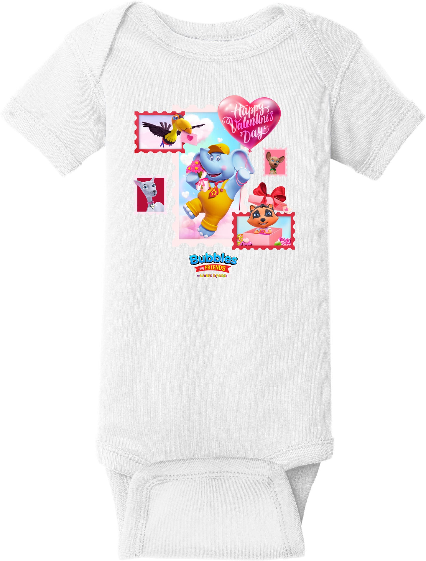 Bubbles & Friends Happy Valentines Day Onesie