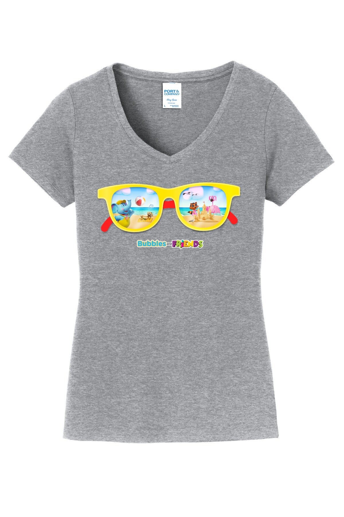 Bubbles & Friends Summer Sunglasses V-Nick Women's Tee