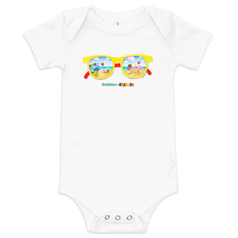 Bubbles & Friends Summer Sunglasses Baby Bodysuit