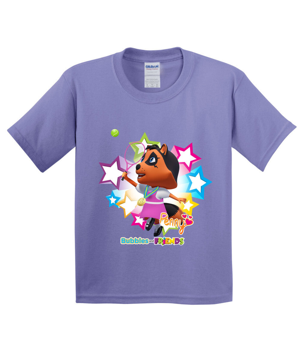 Bubbles and Friends - Summer Games Collection Tennis Penny Children T-Shirt