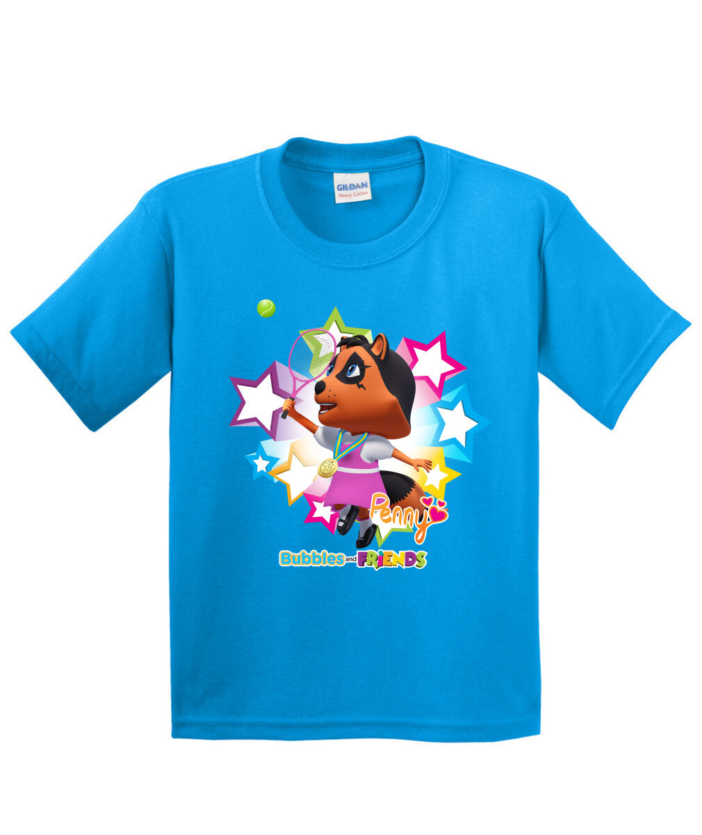 Bubbles and Friends - Summer Games Collection Tennis Penny Children T-Shirt