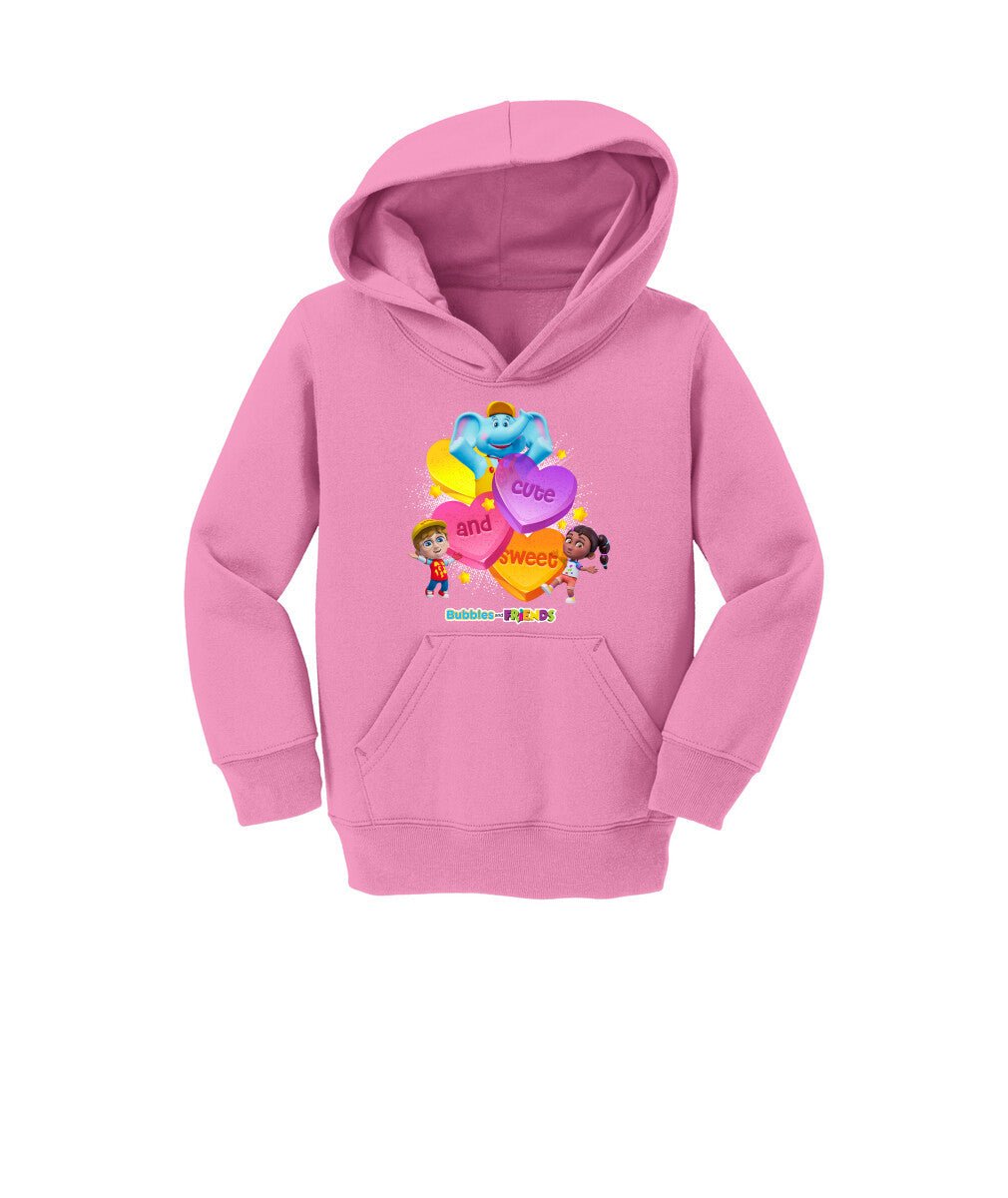 Bubbles & Friends Cute & Sweet Toddler  Fleece Pullover Hooded Sweatshirt