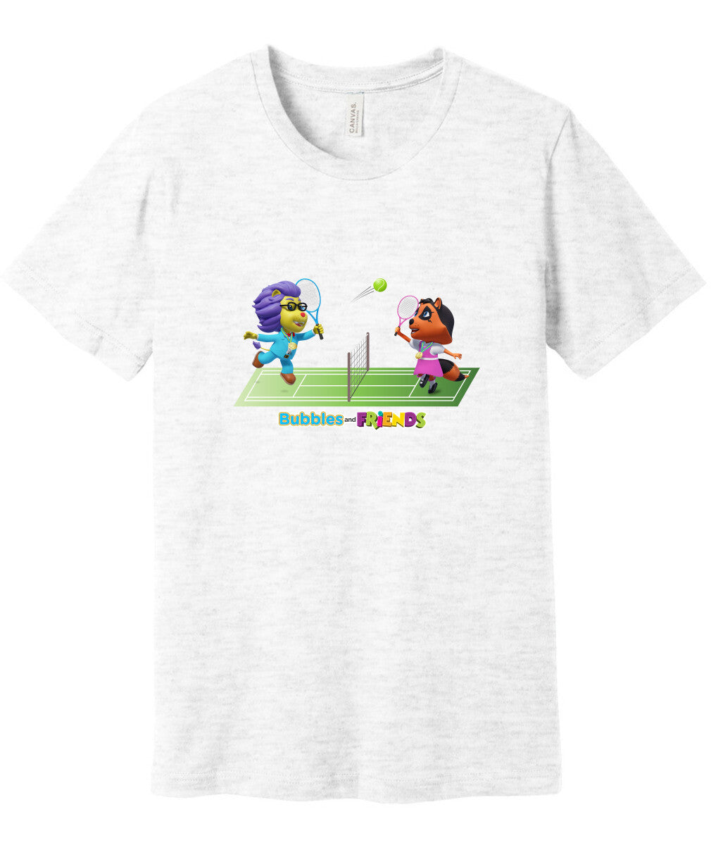 Bubbles and Friends - Summer Games Collection Tennis Match Adult T-Shirt